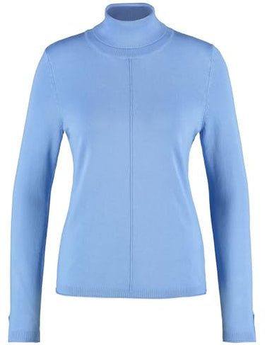 Gerry Weber women's soft turtleneck sweater with arm slits, long sleeves, with slit, plain Sky 44 on sale
